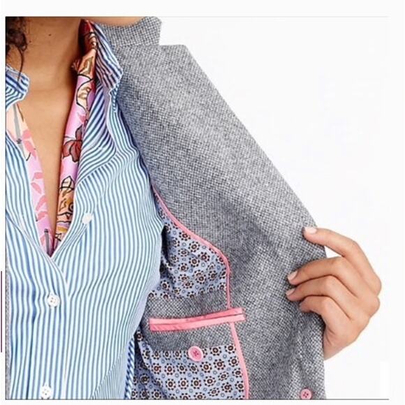 J. Crew The Campbell Blazer 100% Wool Grey Size 6 - Picture 3 of 16